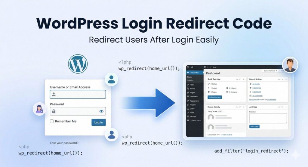 WordPress login redirect code example for redirecting users after login