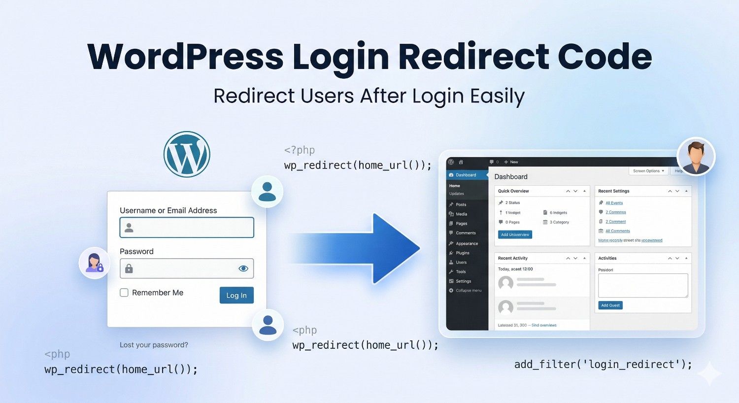 WordPress login redirect code example for redirecting users after login
